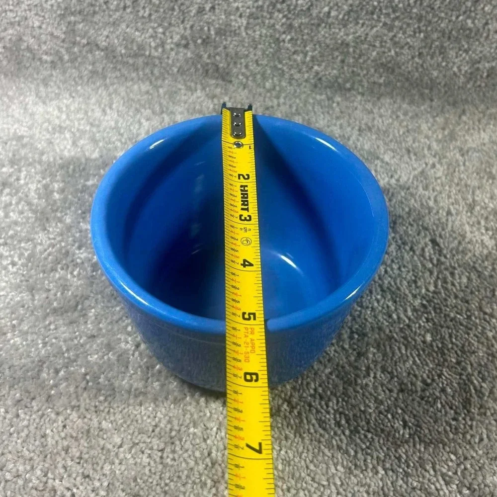 Oxford Ware Custard Cup Blue Ceramic Ramekin Bowl Made in USA 4.5